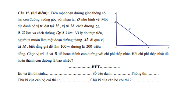 Đề thi thử Toán vào lớp 10 năm 2025-2026 trường THCS & THPT Thống Nhất (Thanh Hóa)
