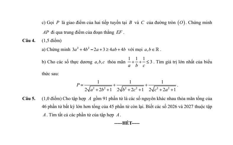 Đề tuyển sinh vào lớp 10 Toán (Chuyên) Lâm Đồng năm 2026