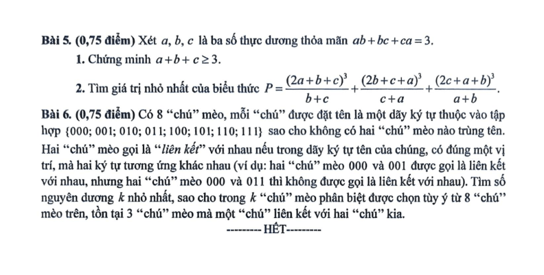 Đề tuyển sinh vào lớp 10 Toán (chuyên) Ninh Bình năm 2026