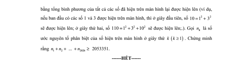 Đề tuyển sinh vào lớp 10 Toán (Chuyên) Thanh Hoá năm 2026
