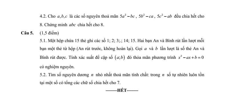 Đề tuyển sinh vào lớp 10 Toán (Chuyên) TP HCM năm 2026