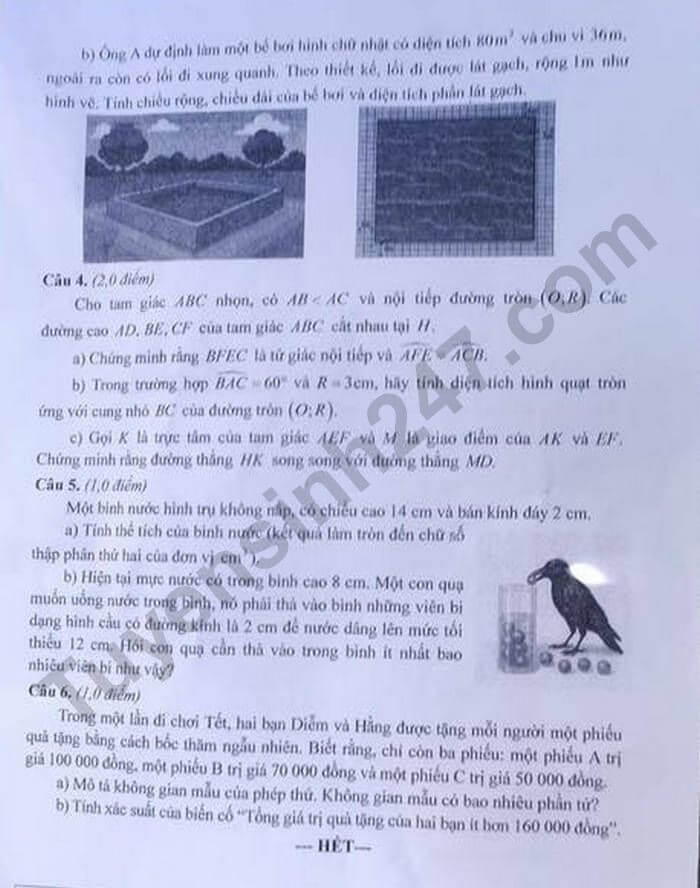 Đề chính thức thi Toán vào lớp 10 Đà Nẵng năm 2025