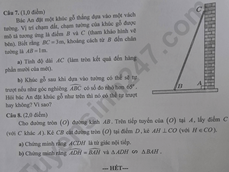 Đề chính thức thi Toán vào lớp 10 Đồng Tháp năm 2025