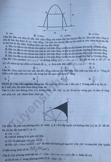 Đề chính thức thi Toán vào lớp 10 Hưng Yên năm 2025