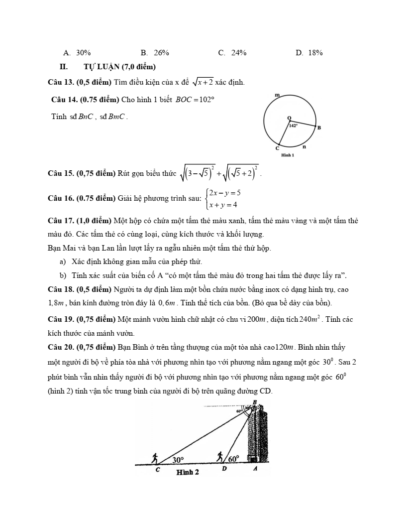 Đề thi tuyển sinh Toán vào lớp 10 Lâm Đồng năm 2025
