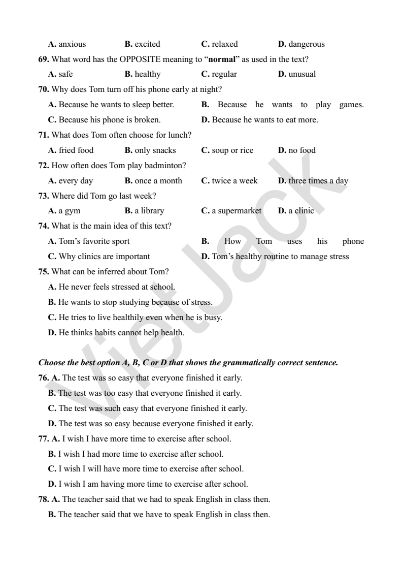 5 Đề thi vào lớp 10 tổ hợp theo cấu trúc Sơn La