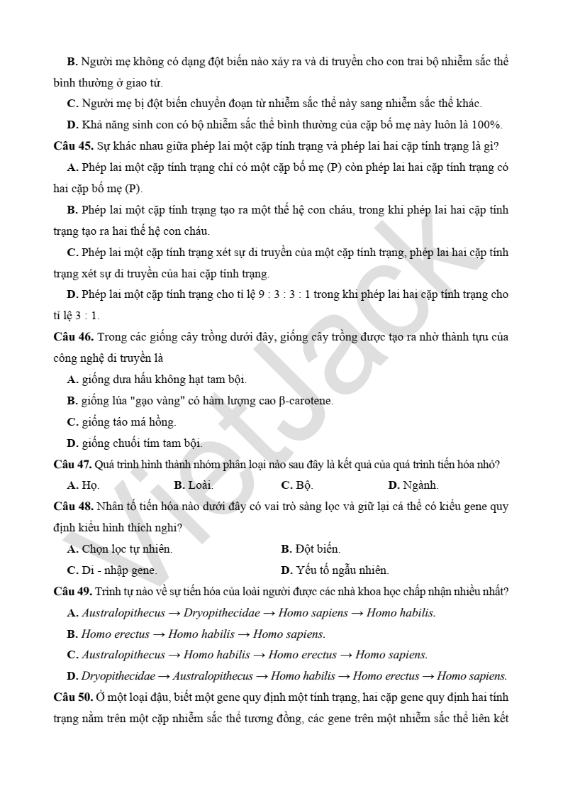 5 Đề thi vào lớp 10 tổ hợp theo cấu trúc Sơn La