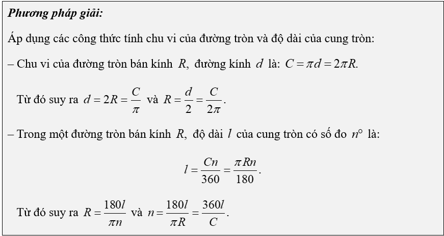 (Ôn thi Toán vào 10) Độ dài cung tròn, diện tích hình quạt tròn, diện tích hình vành khuyên