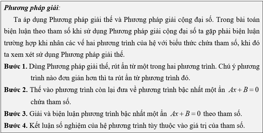 (Ôn thi Toán vào 10) Giải và biện luận hệ phương trình bậc nhất hai ẩn và các bài toán liên quan