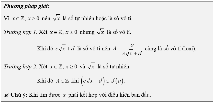 (Ôn thi Toán vào 10) Tìm x để biểu thức A nguyên