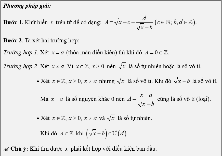 (Ôn thi Toán vào 10) Tìm x để biểu thức A nguyên