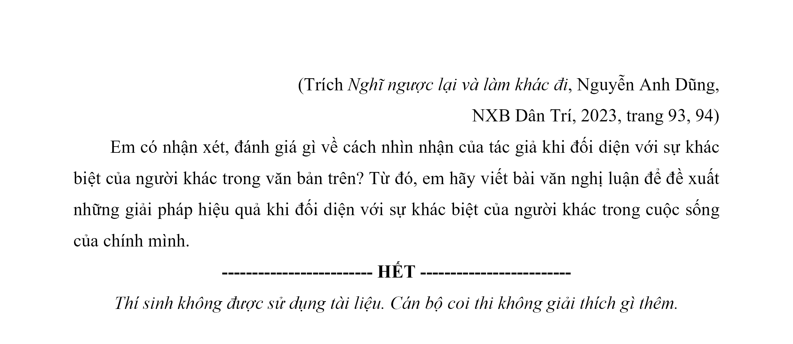 Đề minh họa Văn vào lớp 10 năm 2025 Phòng GD&ĐT Quận 8