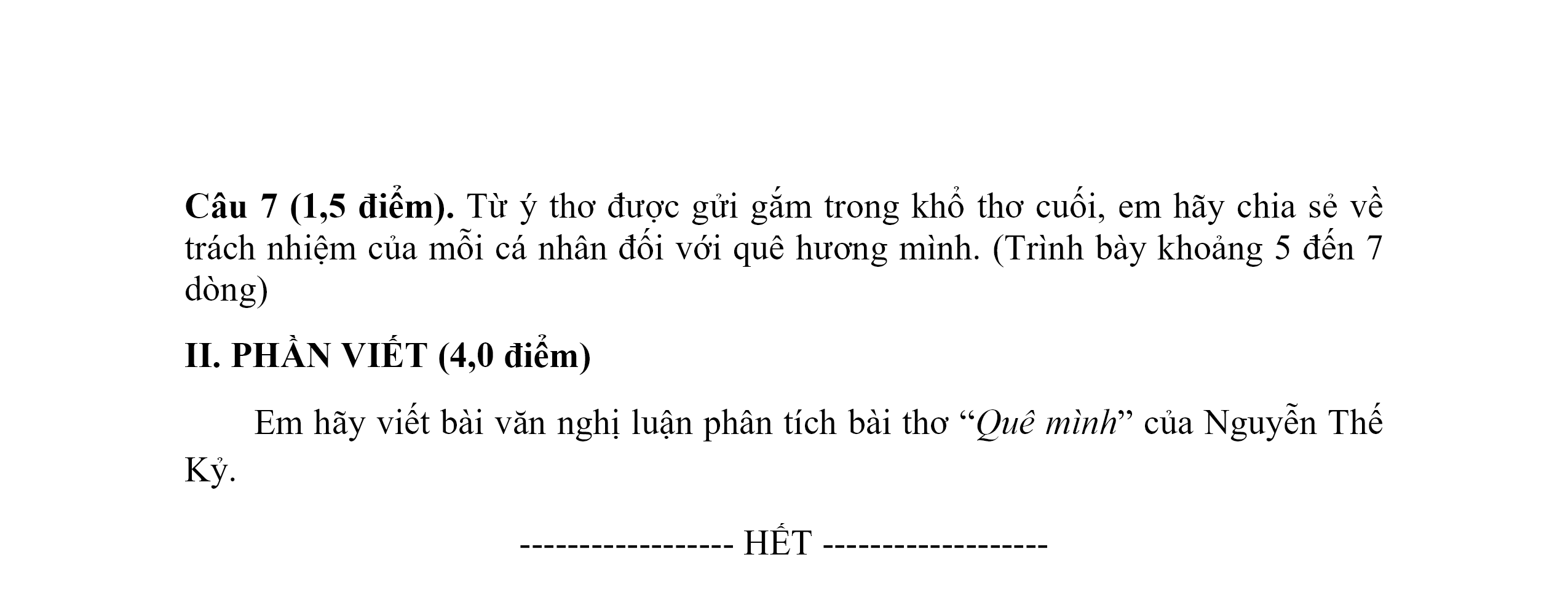 Đề minh họa Văn vào lớp 10 năm 2025 Sở GD&ĐT Đồng Nai