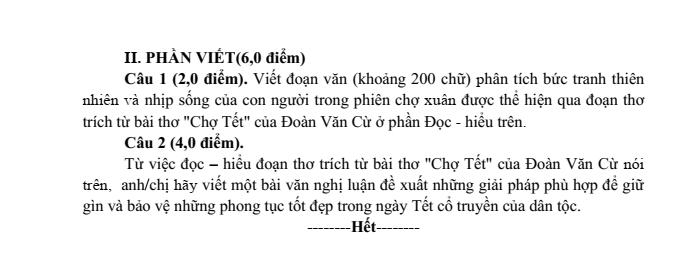 Đề thi thử Văn vào lớp 10 năm 2025 Phòng GD&ĐT Gia Lâm