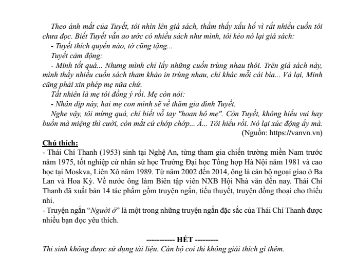 Đề thi thử Văn vào lớp 10 năm 2025 Phòng GD&ĐT Thị xã Nghi Sơn