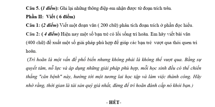 Đề thi thử Văn vào lớp 10 năm 2025 trường THCS Liên Hà