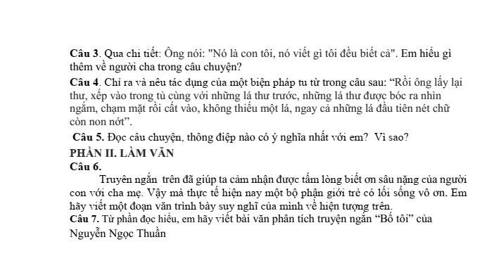 Đề thi thử Văn vào lớp 10 năm 2025 trường THCS Thanh Vân