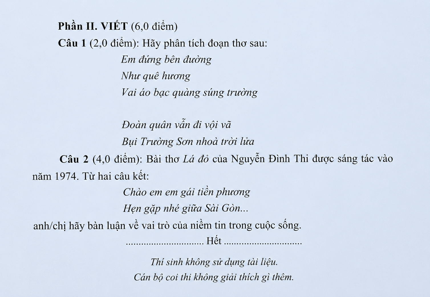 Đề thi tuyển sinh Văn (chung) vào lớp 10 trường THPT Chuyên Khoa học Xã hội và Nhân văn (Hà Nội) năm 2026