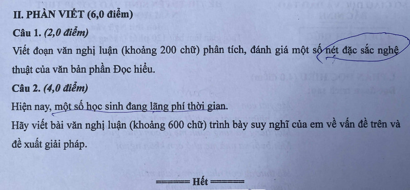 Đề chính thức thi Văn vào lớp 10 Bắc Ninh năm 2025