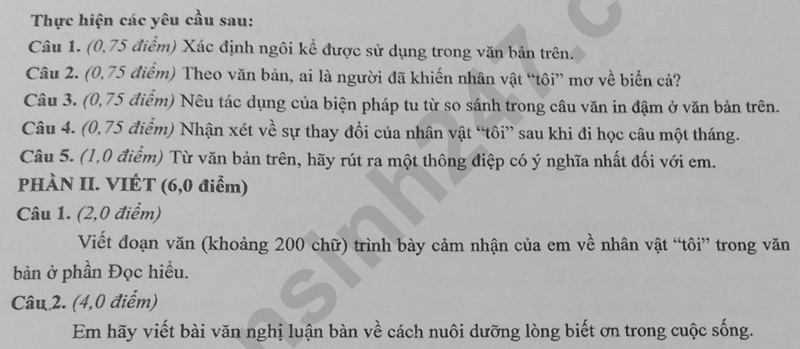 Đề chính thức thi Văn vào lớp 10 Đắk Lắk năm 2025