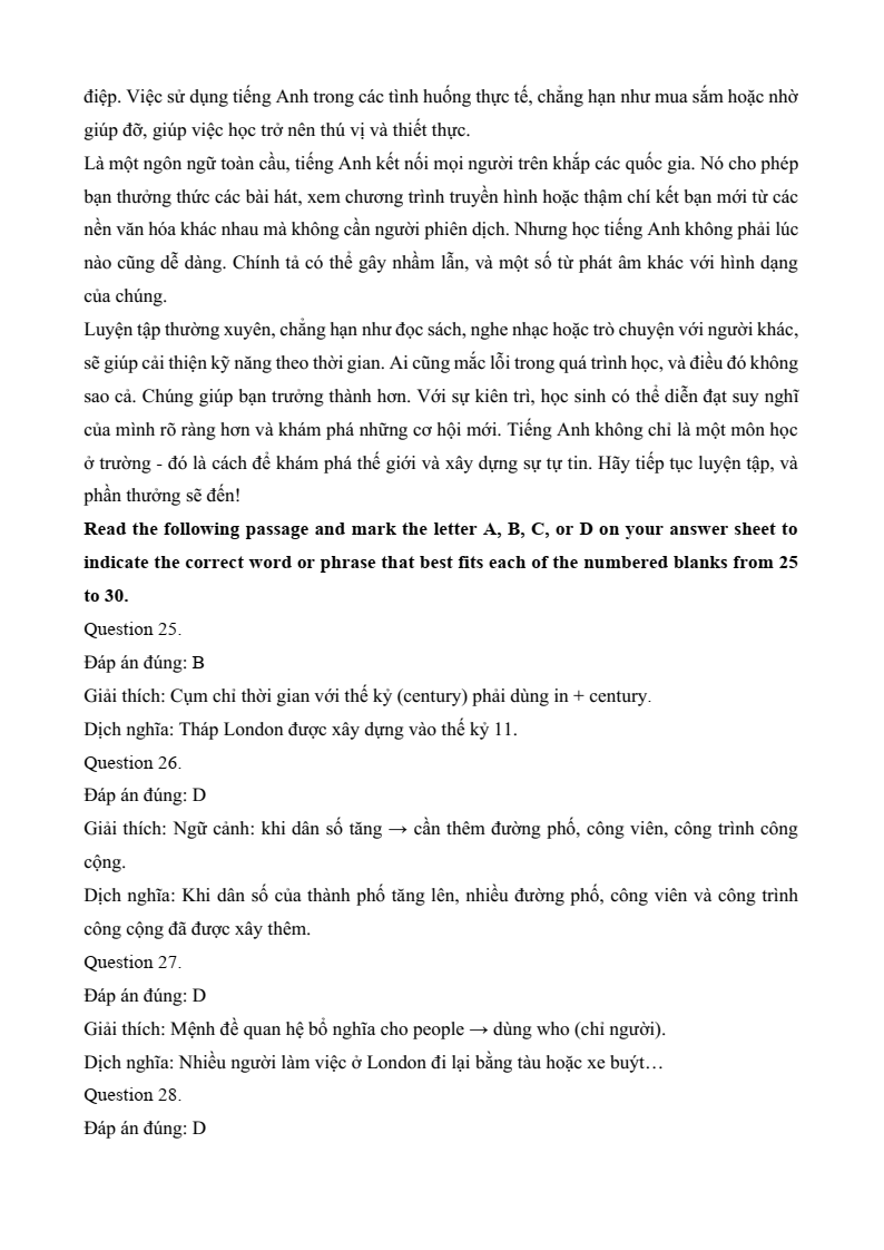 Đề minh họa Tiếng Anh vào lớp 10 Đồng Tháp năm 2026