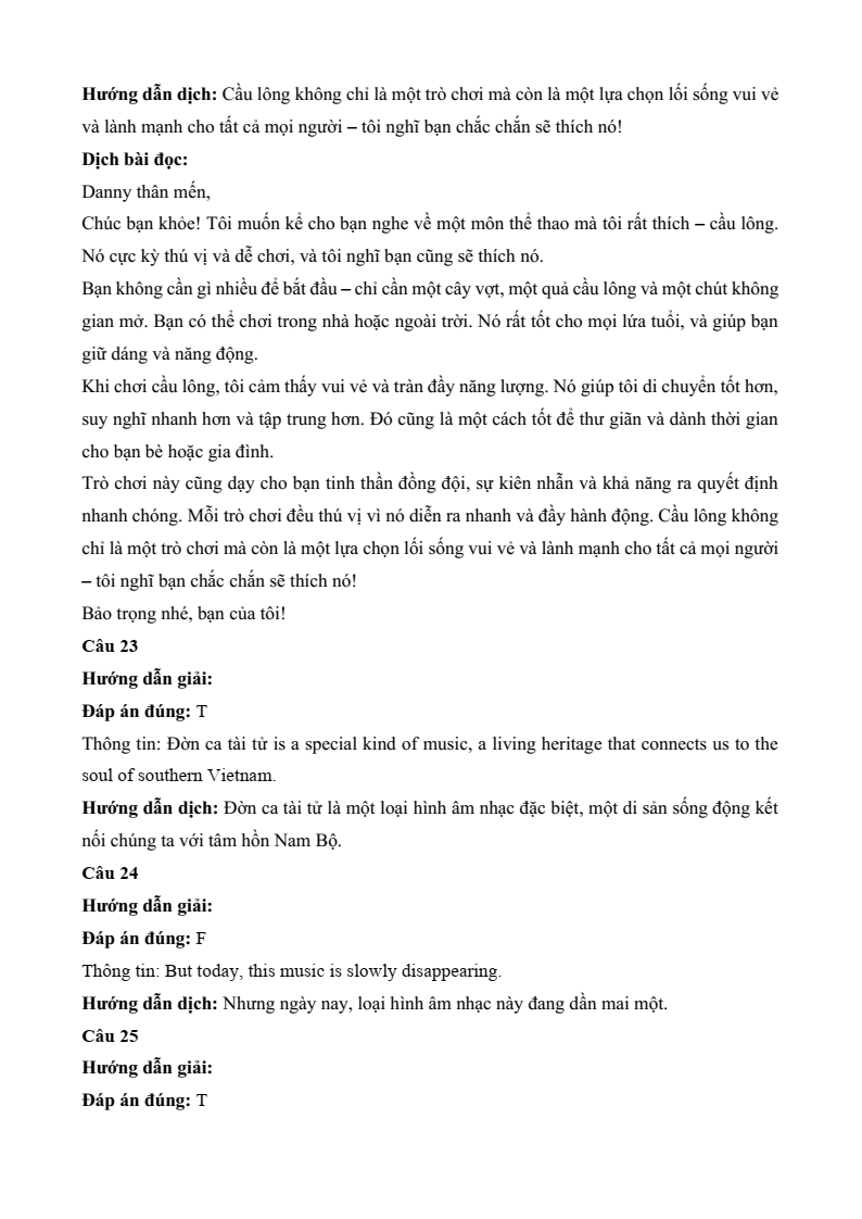 Đề minh họa Tiếng Anh vào lớp 10 Tp.HCM năm 2026