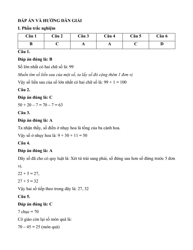 25 Đề thi Học kì 1 Toán lớp 2 Cánh diều năm 2025 (có đáp án)