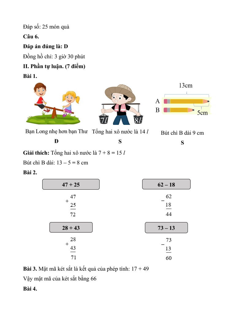 25 Đề thi Học kì 1 Toán lớp 2 Cánh diều năm 2025 (có đáp án)