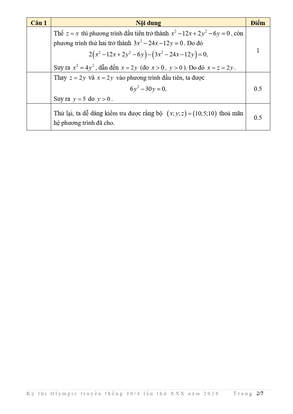 Đề thi học sinh giỏi Toán 10 trường chuyên Lê Hồng Phong (TP Hồ Chí Minh) năm 2025-2026