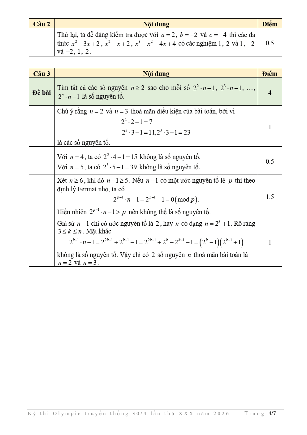 Đề thi học sinh giỏi Toán 10 trường chuyên Lê Hồng Phong (TP Hồ Chí Minh) năm 2025-2026