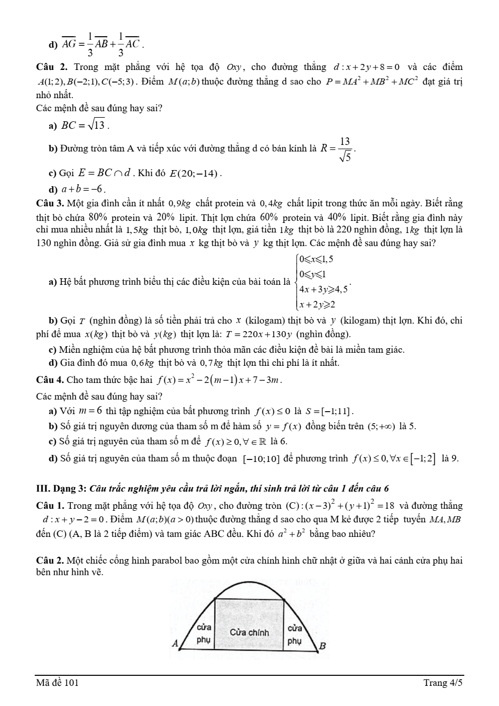 Đề thi học sinh giỏi Toán 10 trường THPT Bố Hạ (Bắc Giang) năm 2024-2025