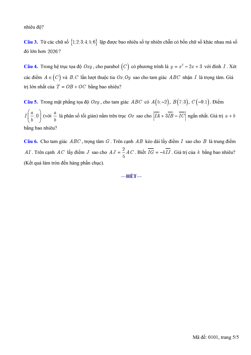 Đề thi học sinh giỏi Toán 10 trường THPT Thuận Thành 1 (Bắc Ninh) năm 2025-2026