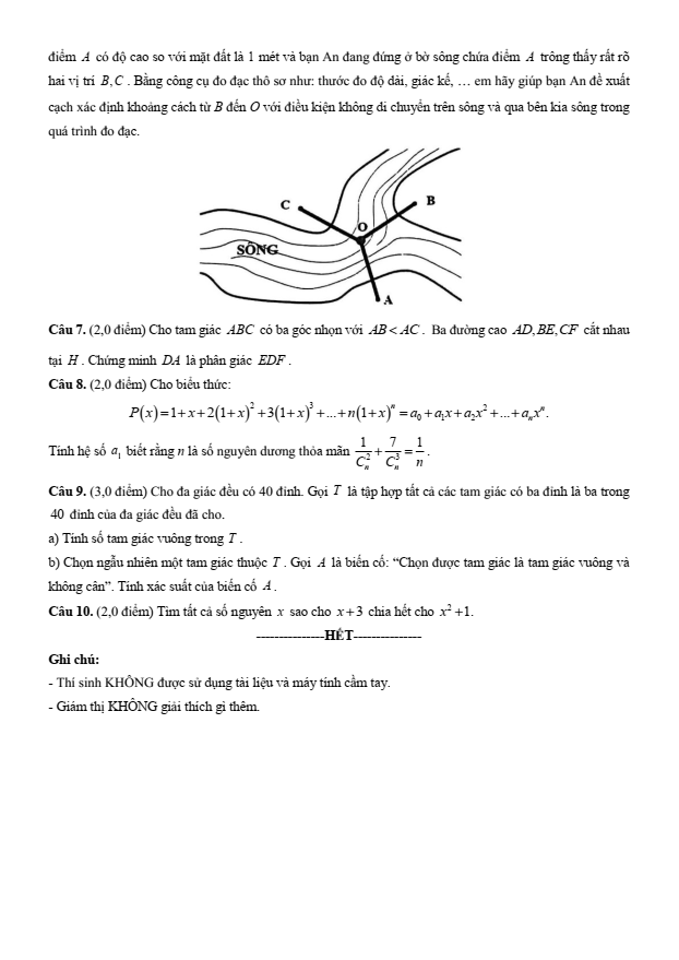 Đề thi học sinh giỏi Toán 12 Sở GD&ĐT An Giang năm 2025-2026