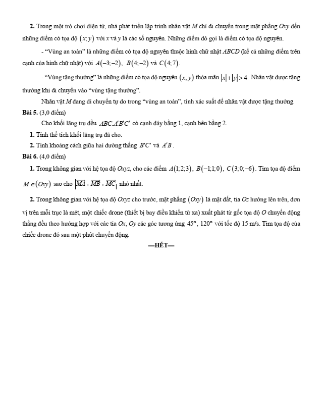 Đề thi học sinh giỏi Toán 12 Sở GD&ĐT Đồng Tháp năm 2025-2026