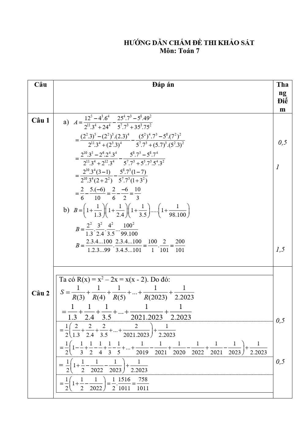Đề thi học sinh giỏi Toán 7 trường THCS Tân Thọ (Thanh Hóa) năm 2025-2026