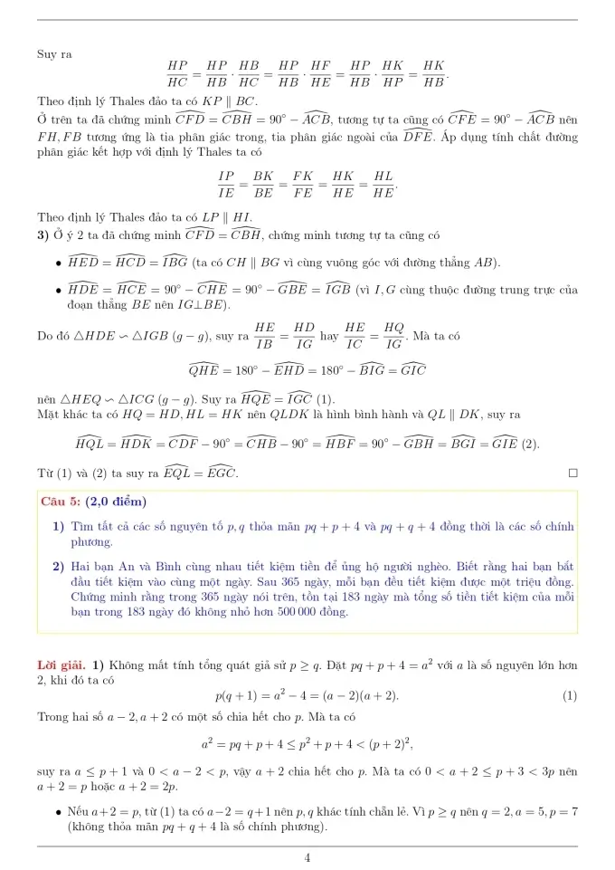 Đề thi học sinh giỏi Toán 9 thành phố Hà Nội năm 2025-2026