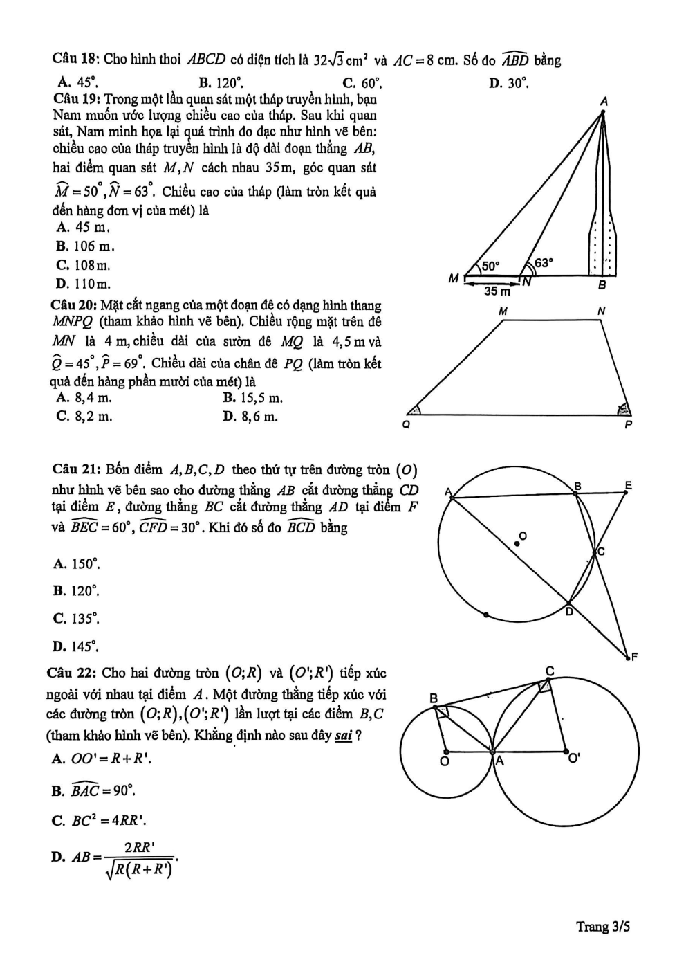Đề thi học sinh giỏi Toán 9 sở GD&ĐT Phú Thọ năm 2025-2026