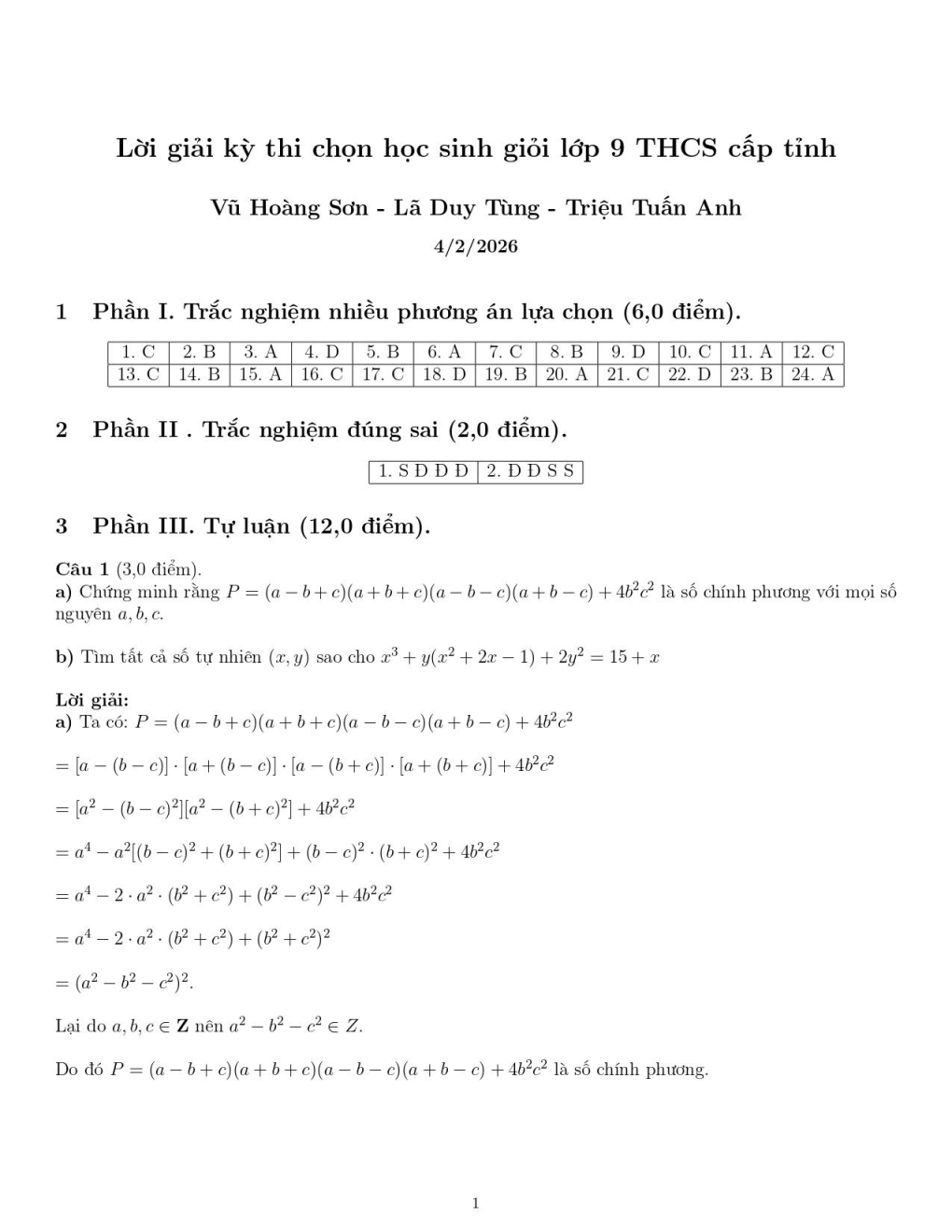 Đề thi học sinh giỏi Toán 9 sở GD&ĐT Phú Thọ năm 2025-2026