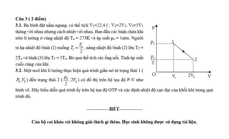 Đề thi học sinh giỏi Vật lí 12 năm 2025-2026 (có lời giải)