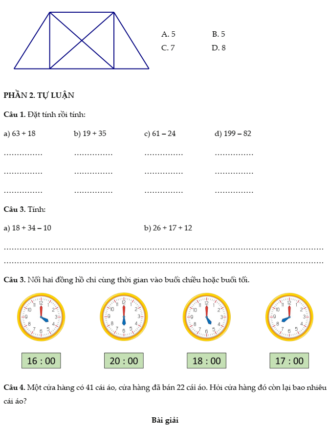 30+ Đề thi Toán lớp 2 Học kì 1 Kết nối tri thức năm 2025 tải nhiều nhất