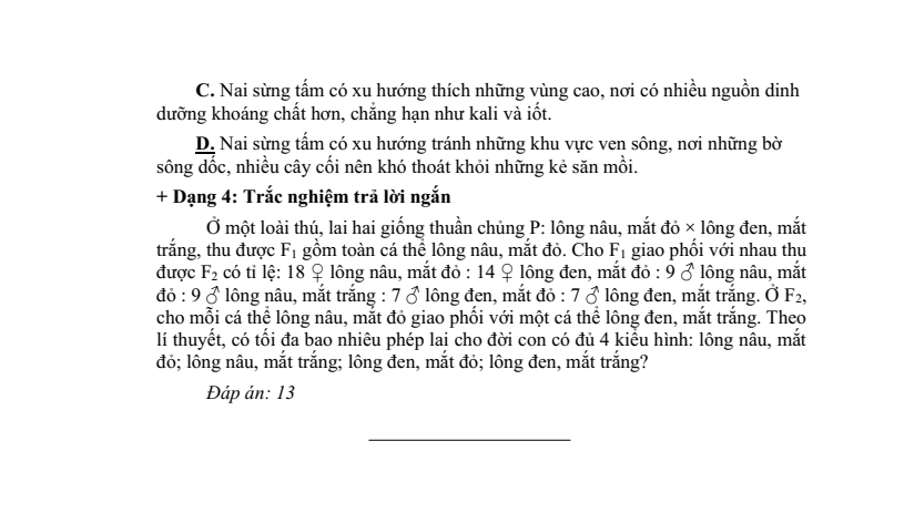 Đề minh họa ĐGNL Đại học Cần thơ môn Sinh học
