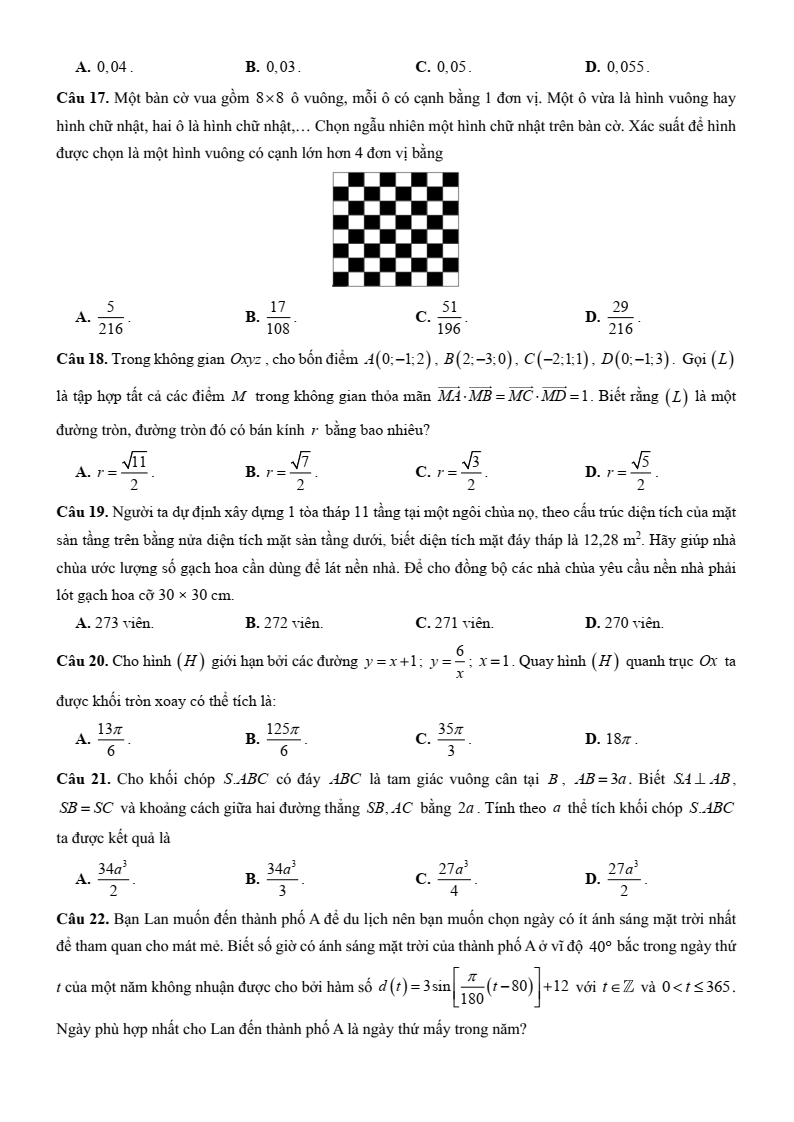 5+ Đề thi ĐGNL Bộ Công an môn Toán (có lời giải)