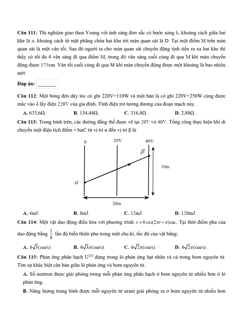 10+ Đề thi ĐGNL Bộ Quốc phòng phần Khoa học môn Vật Lí (có lời giải)