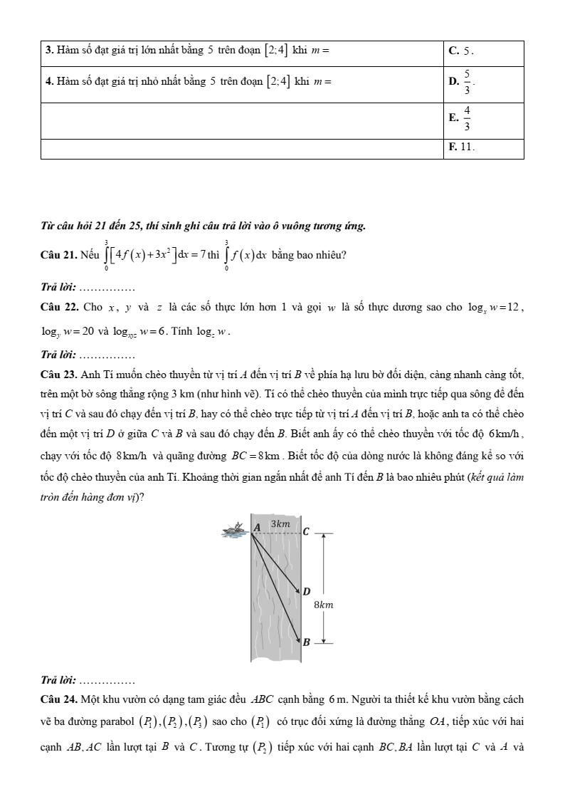5+ Đề thi ĐGNL Đại học Cần Thơ môn Toán (có lời giải)