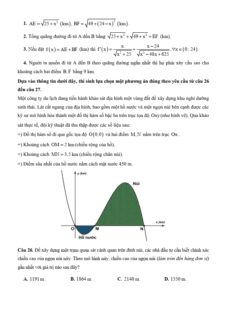 5+ Đề thi ĐGNL Đại học Sư phạm Hà Nội 2 môn Toán (có lời giải)