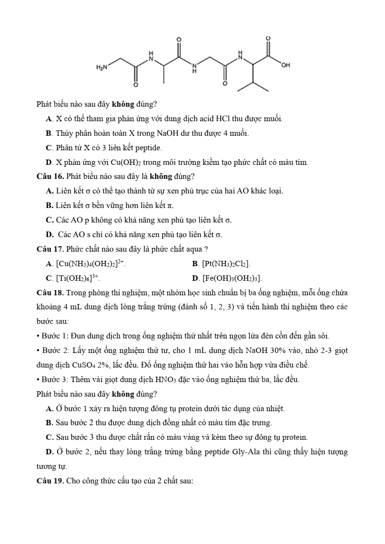 5+ Đề thi ĐGNL Đại học Sư phạm Hà Nội môn Hóa học (có lời giải)