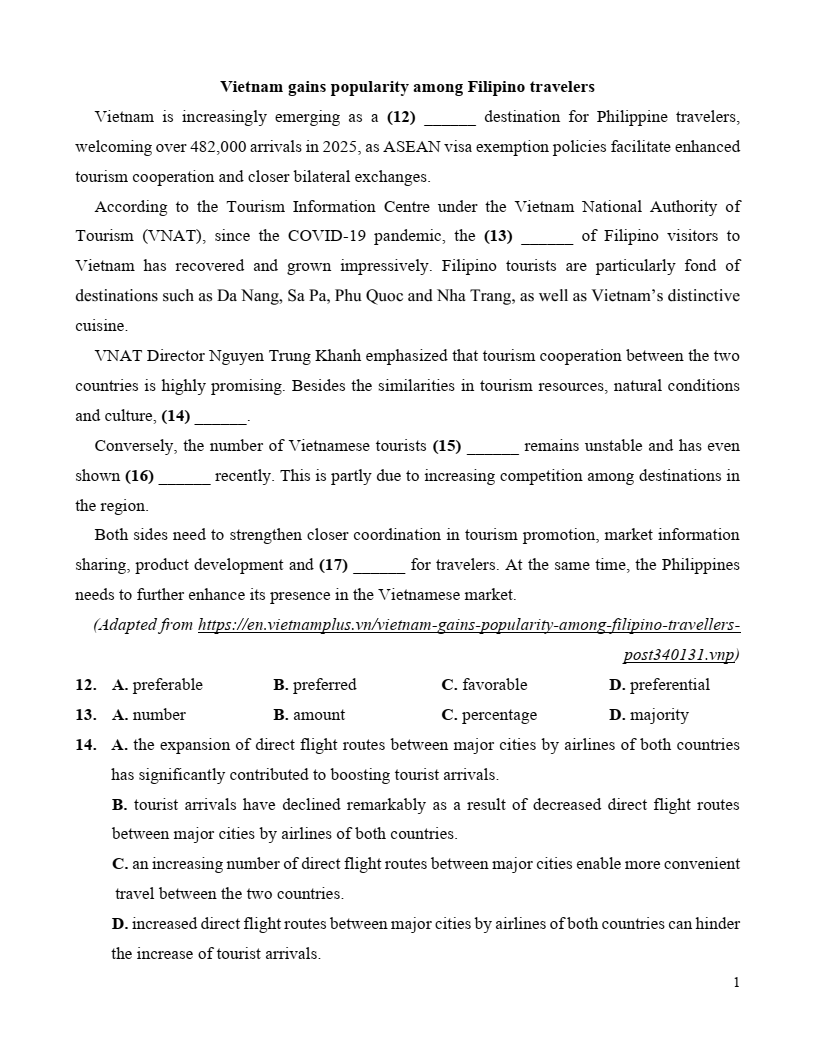 5+ Đề thi ĐGNL Đại học Sư phạm Hà Nội môn Tiếng Anh (có lời giải)