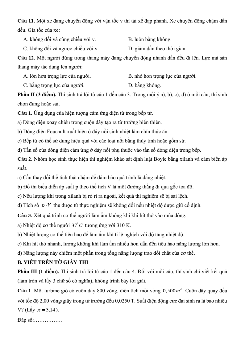 4+ Đề thi ĐGNL Đại học Sư phạm Hà Nội môn Vật lí (có lời giải)