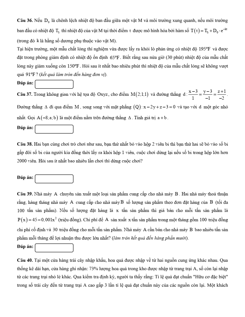5+ Đề thi ĐGNL Đại học Sư phạm Tp.HCM môn Toán (có lời giải)