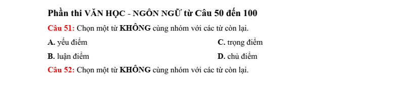 30+ Đề thi ĐGNL ĐHQG Hà Nội HSA phần Ngôn ngữ và Văn học (có lời giải)